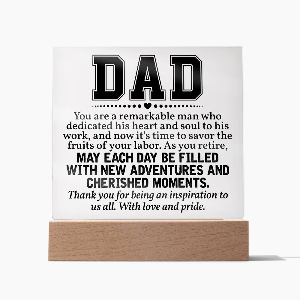 Dad, you are a remarkable man Acrylic Square