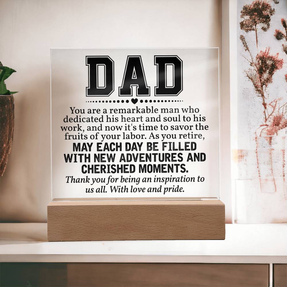 Dad, you are a remarkable man Acrylic Square