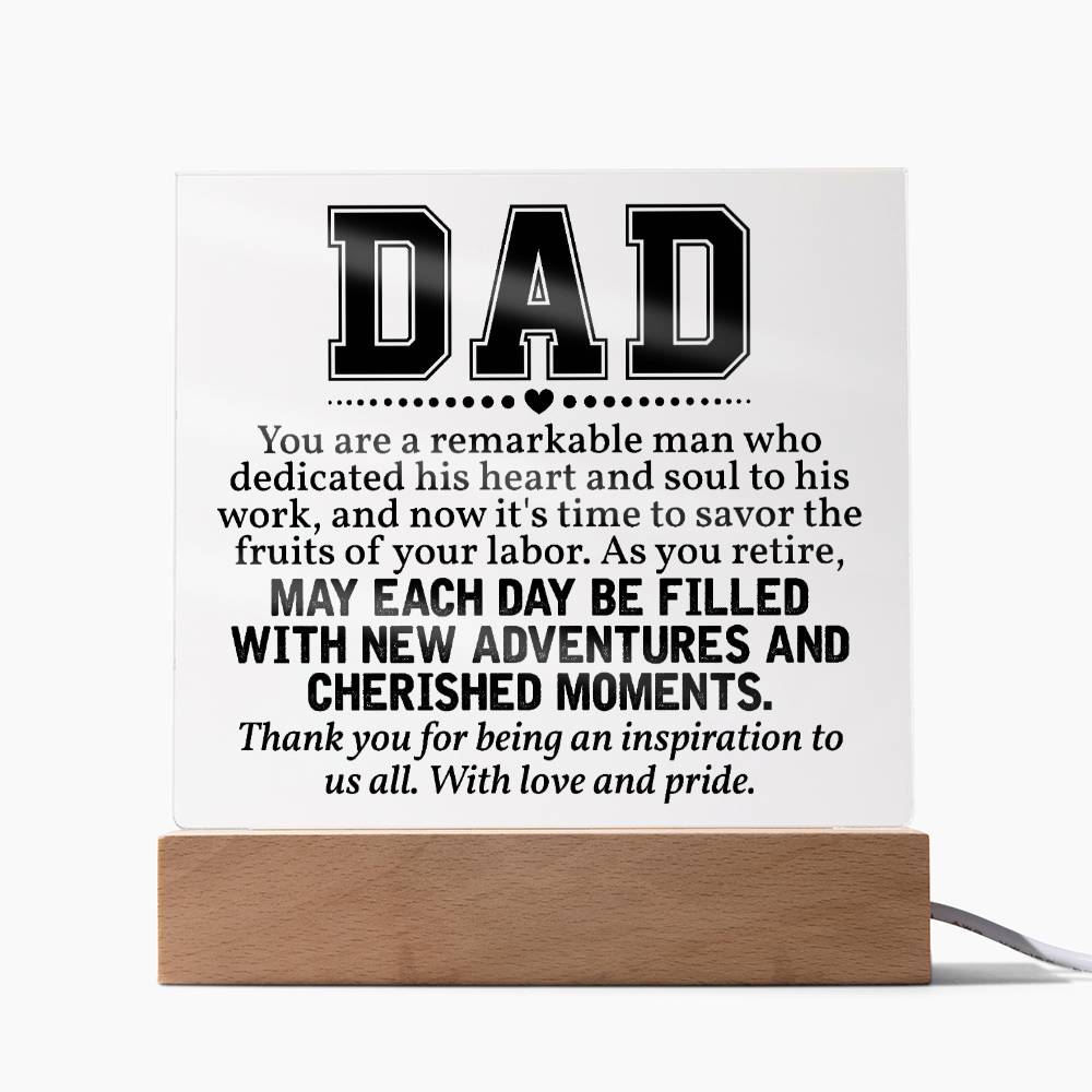 Dad, you are a remarkable man Acrylic Square