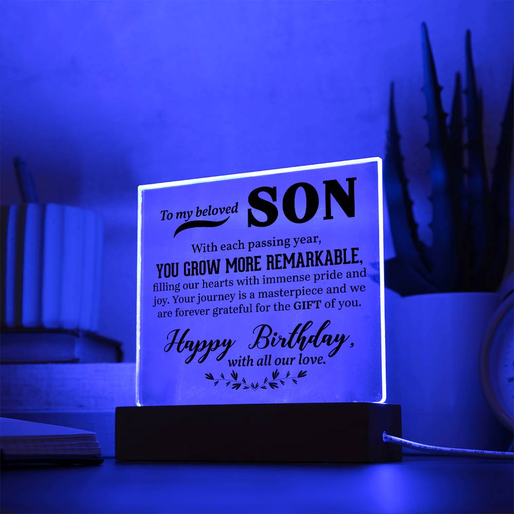 To my beloved son Acrylic Square