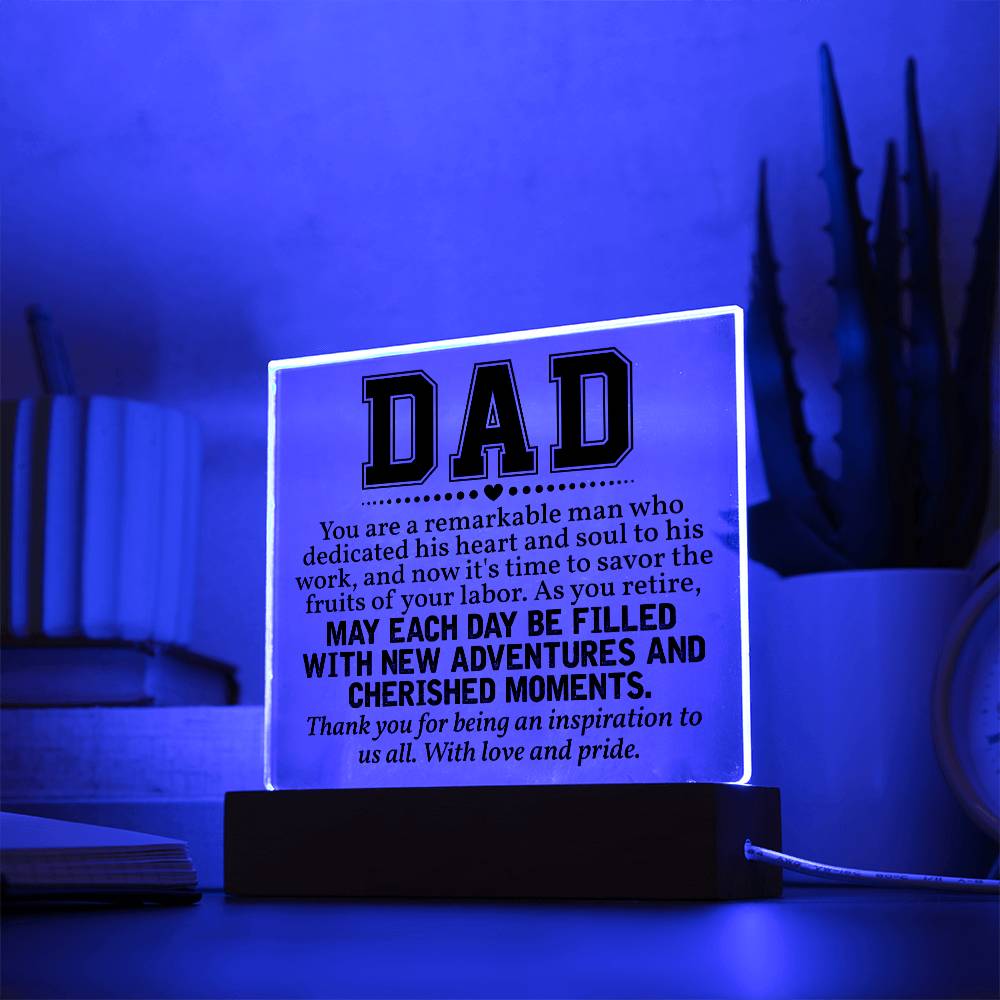 Dad, you are a remarkable man Acrylic Square