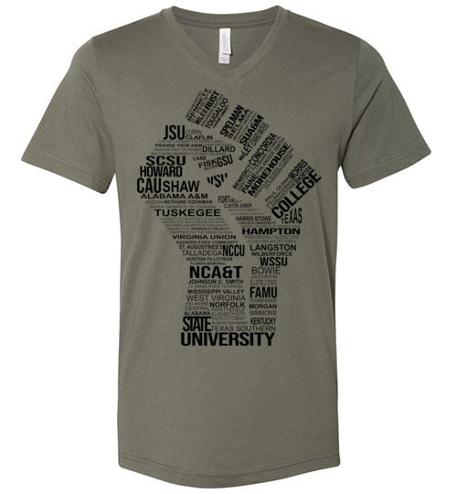 Men's Historically Black Power V-Neck (Black)