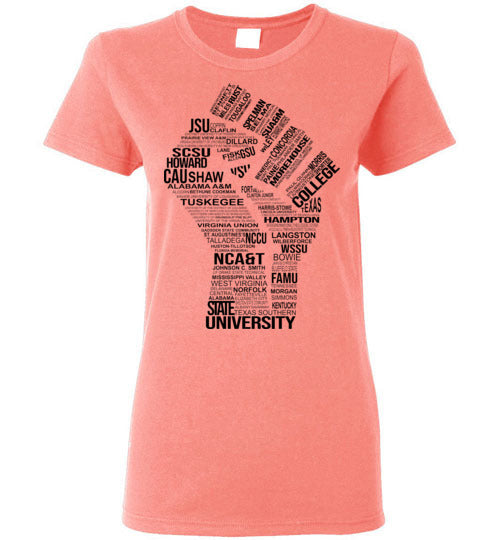 Women's Historically Black Power T-Shirt (Black)