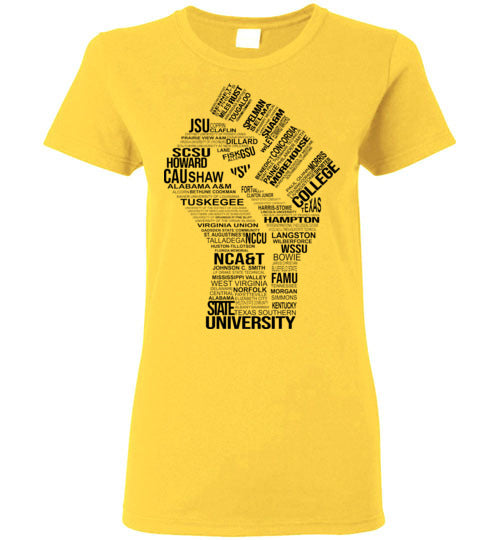 Women's Historically Black Power T-Shirt (Black)