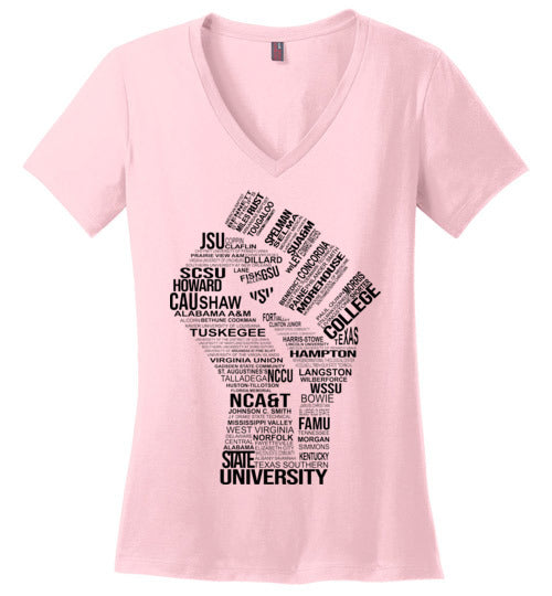 Women's Historically Black Power V-Neck (Black)