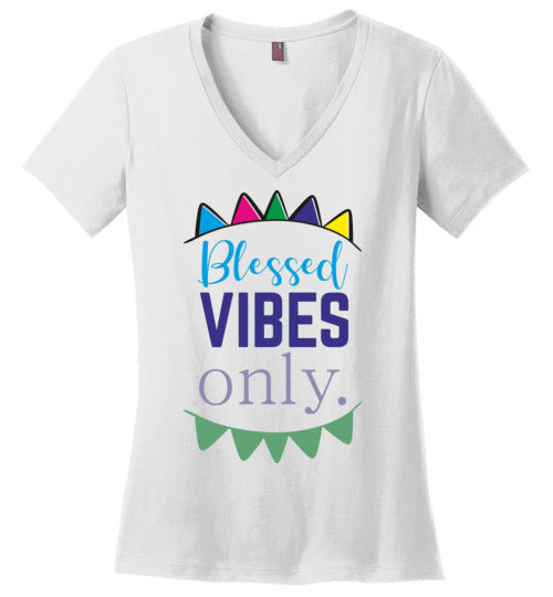 Blessed Vibes Only V-Neck