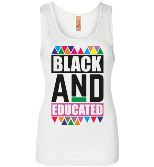 Women's Black and Educated Tank Top