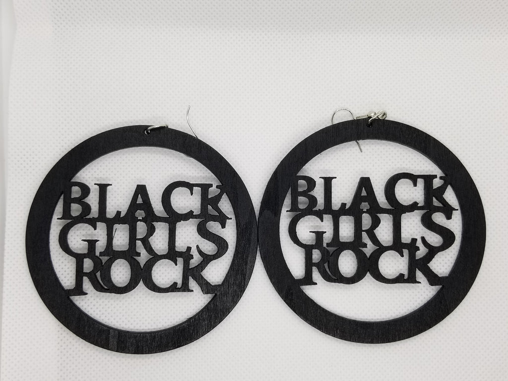 Black Girls Rock Wooden Earrings