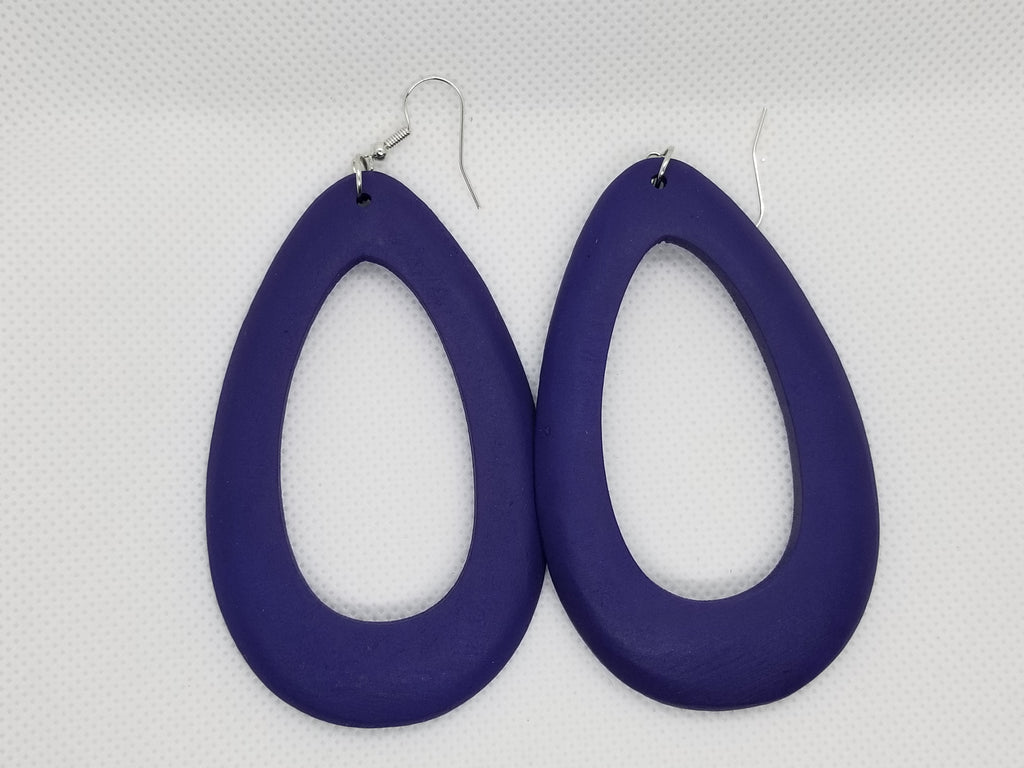 Colorful Oval Wooden Earrings