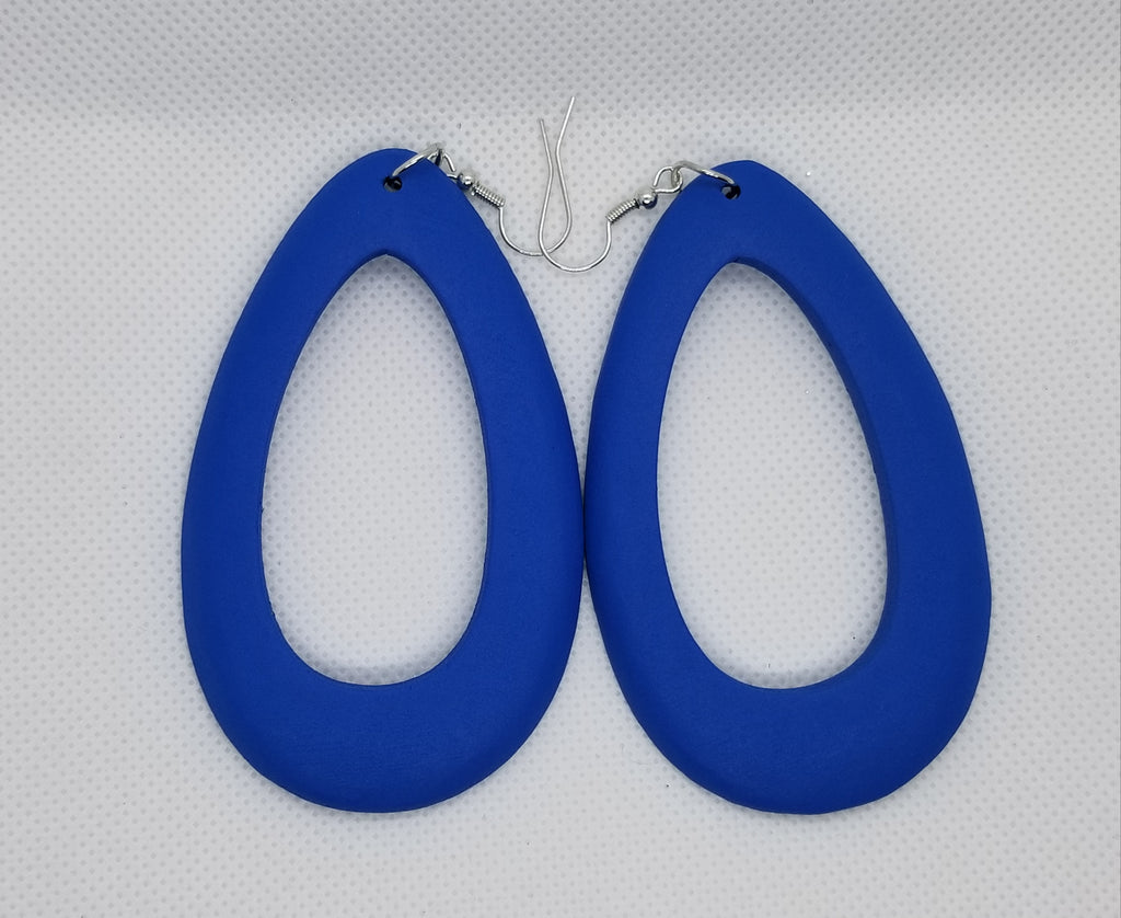 Colorful Oval Wooden Earrings
