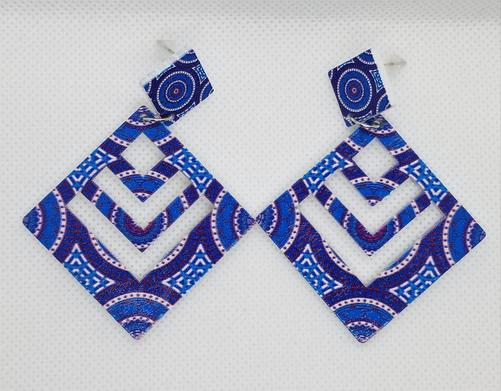 Prismatic Diamond Wooden Earrings