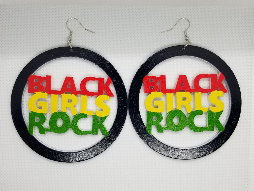 Black Girls Rock Wooden Earrings