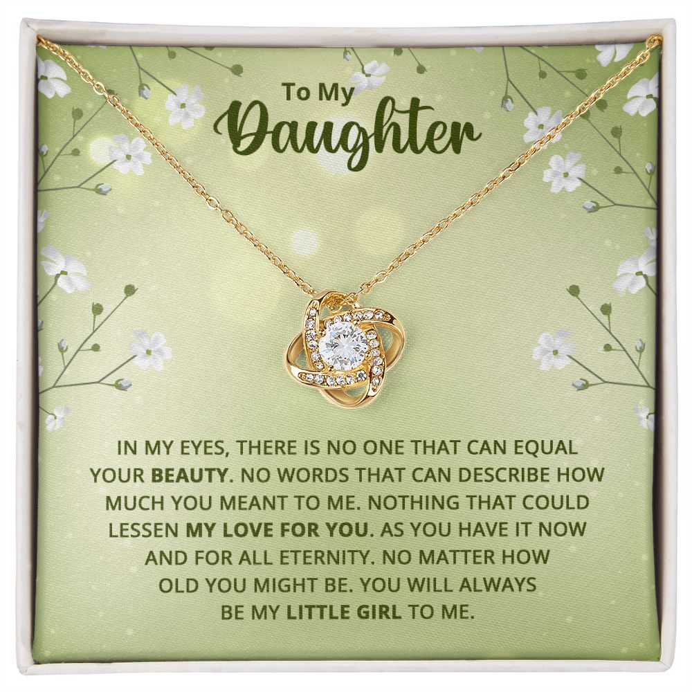 To My Daughter, My Love For You Love Knot Necklace | To Daughter