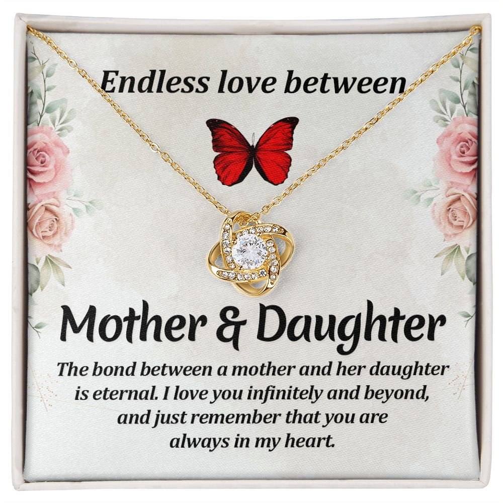 Endless Love Between Mother & Daughter Love Knot Necklace | To Daughter