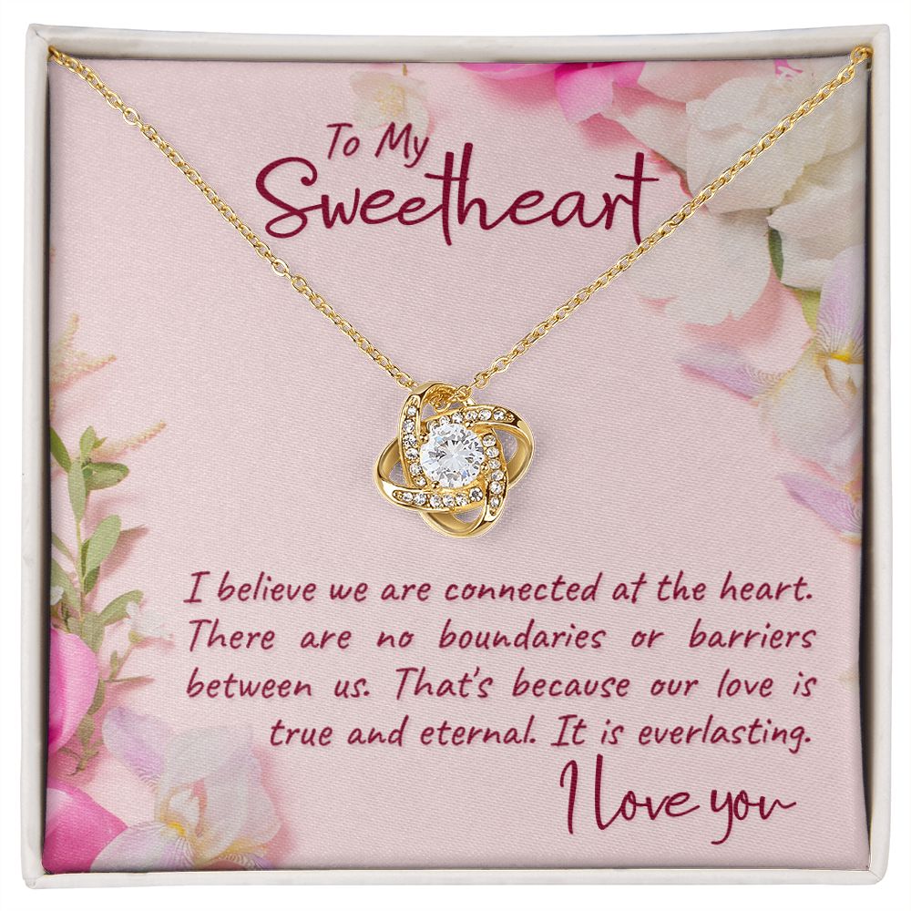MY Sweetheart, We're Connected Love Knot Necklace | To Wife | To Girlfriend