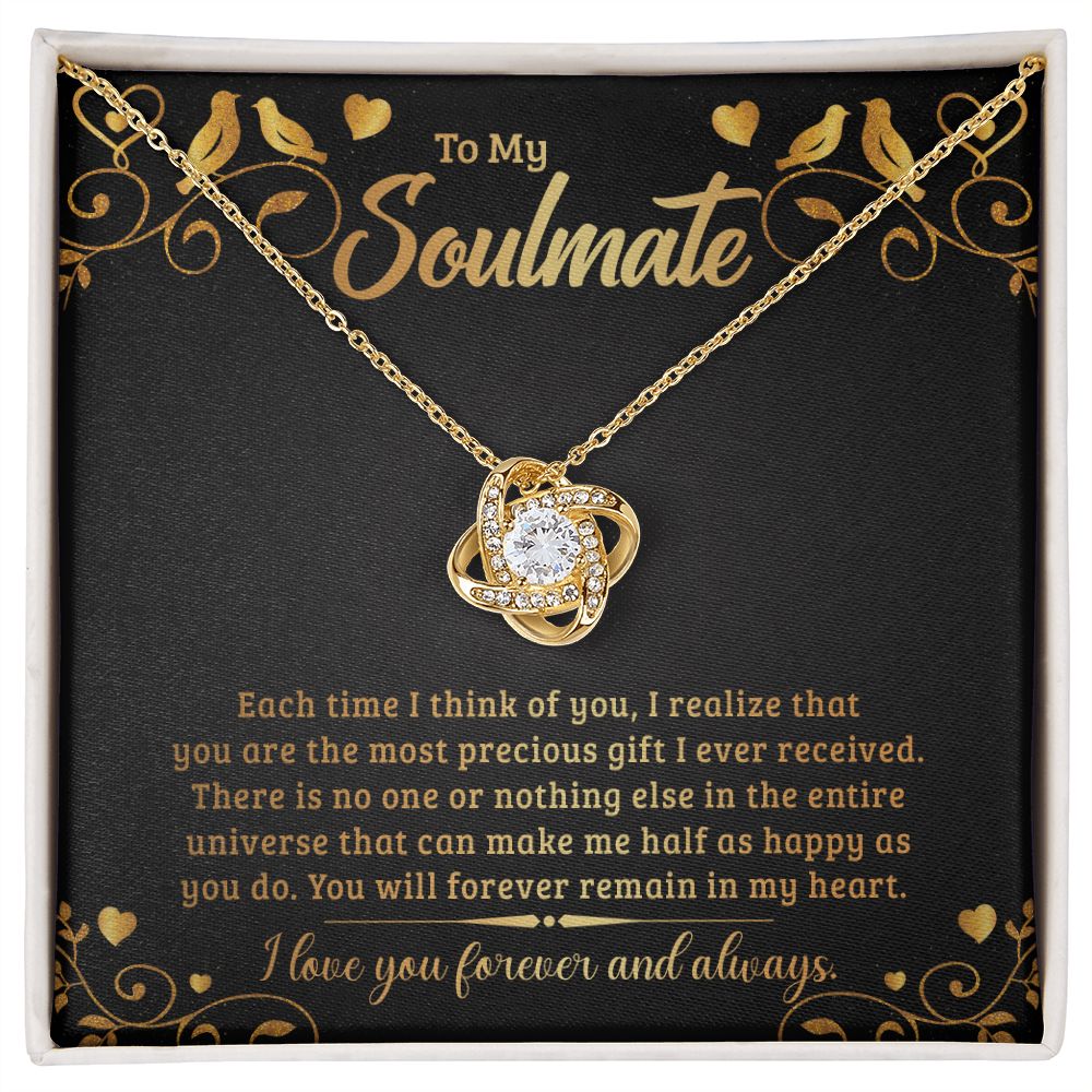 To My Soulmate, The Most Precious Gift Love Knot Necklace | To Wife | To Girlfriend