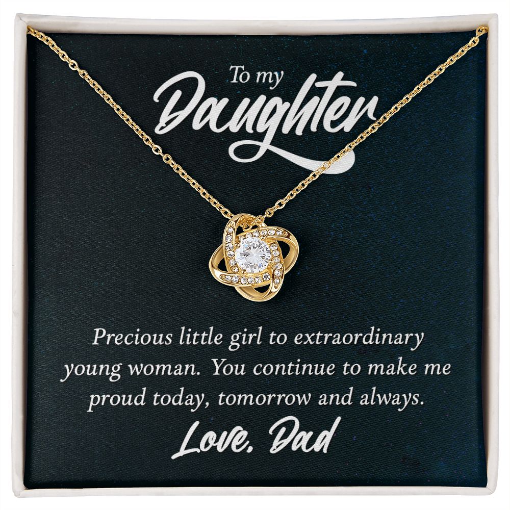 To My Daughter, Tomorrow & Always Love Knot Necklace | To Daughter