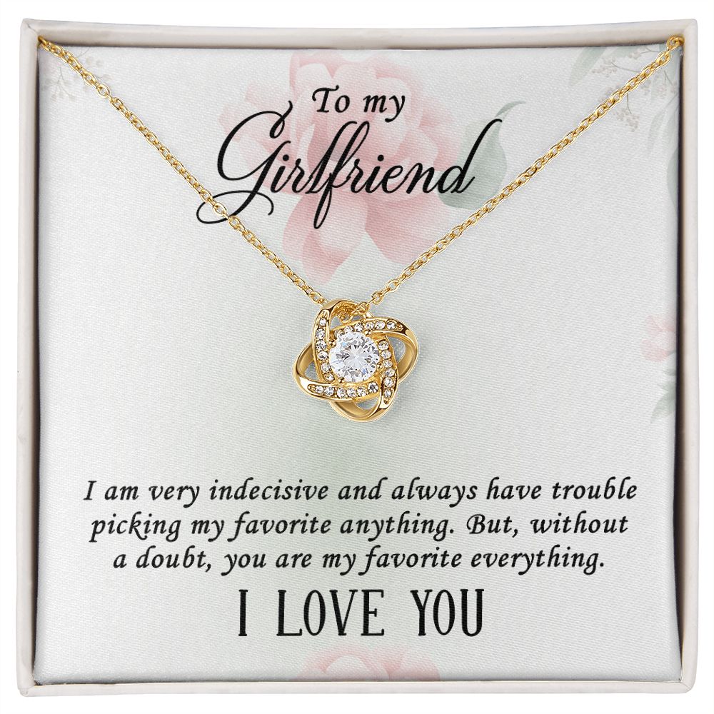 To My Girlfriend, My Favorite Everything Love Knot Necklace | To Girlfriend