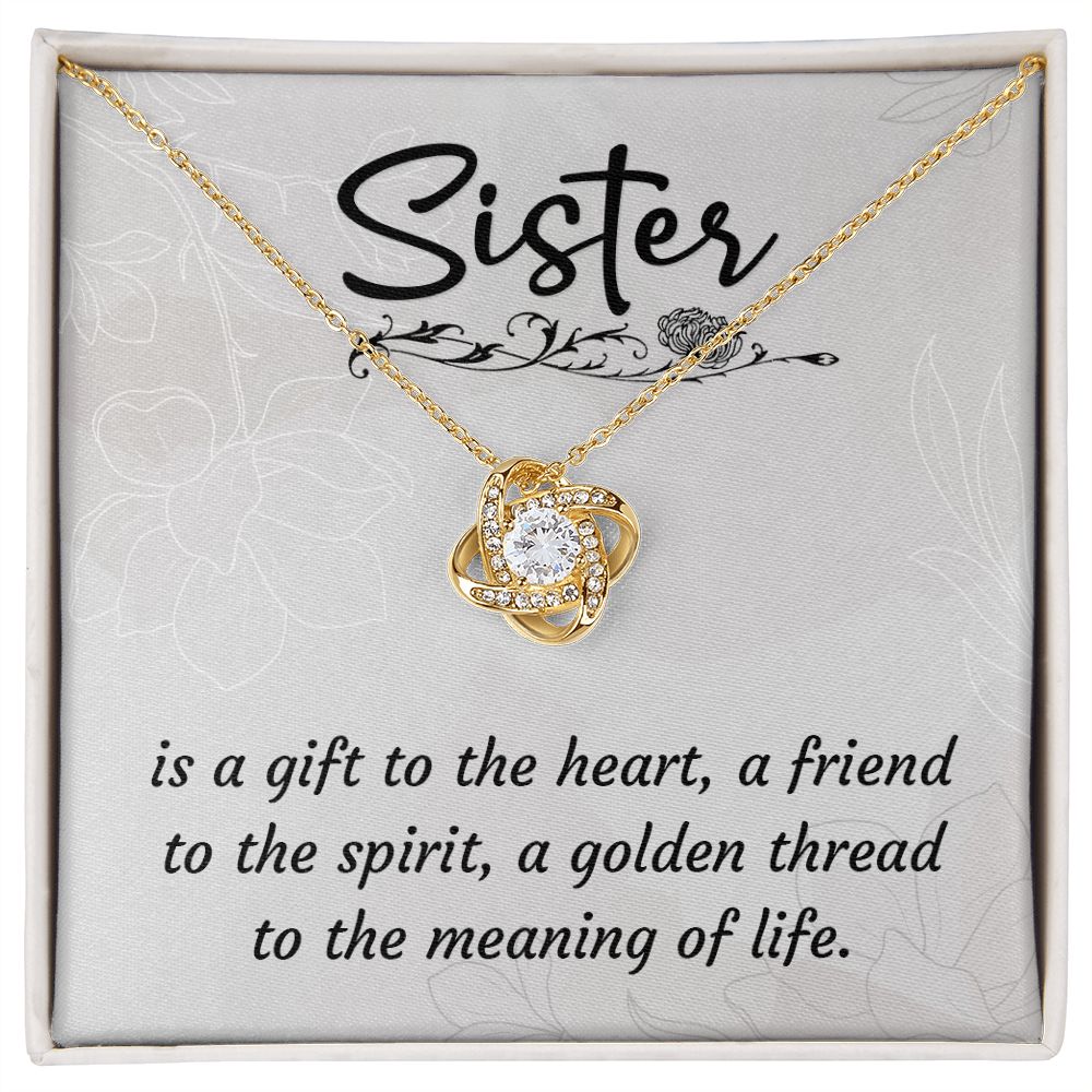 A Sister is a Gift Love Knot Necklace | To Sister