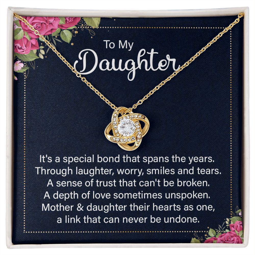 To My Daughter, A Special Bond Love Knot Necklace | To Daughter