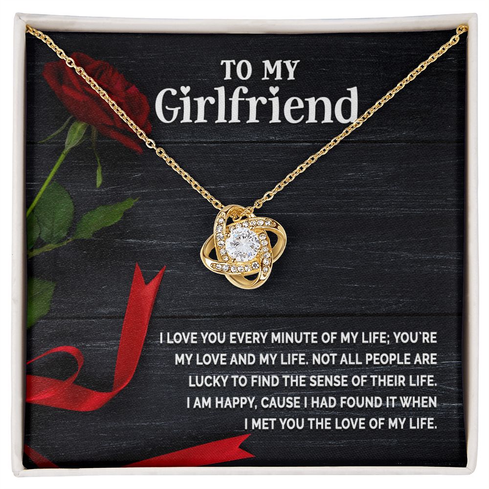 To My Girlfriend, I Am Happy Love Knot Necklace | To Girlfriend