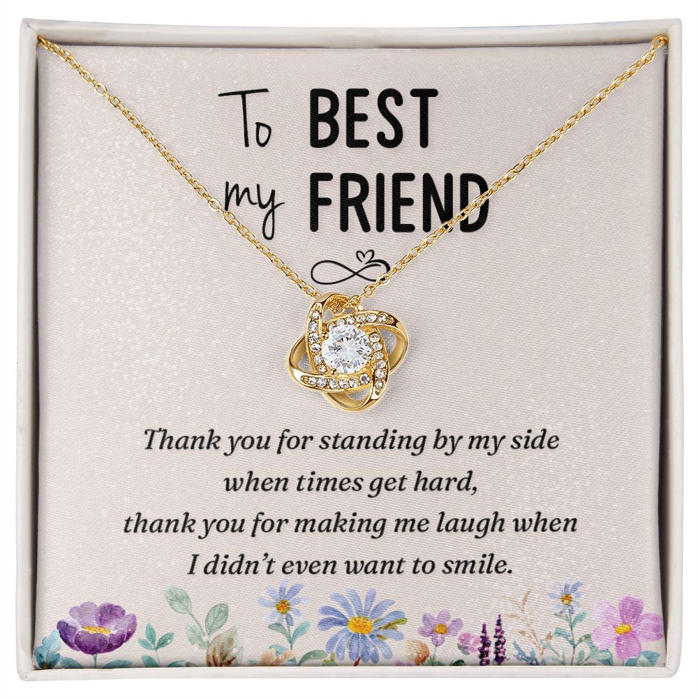 To My Best Friend, By My Side Love Knot Necklace | To Best Friend