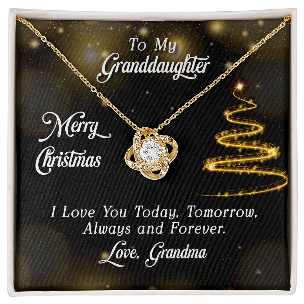 Merry Christmas Granddaughter Love Knot Necklace | From Grandma