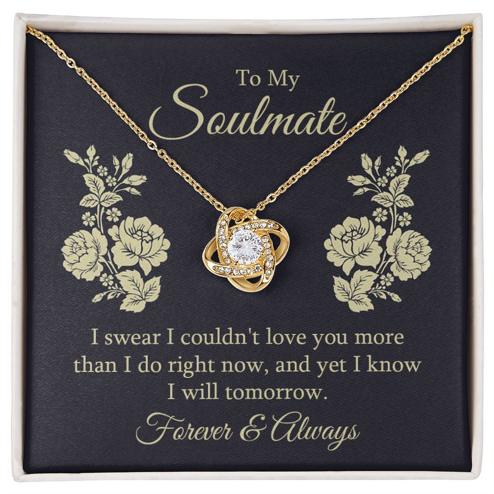 To My Soulmate, Couldn't Love You More Love Knot Necklace | To Wife | To Girlfriend