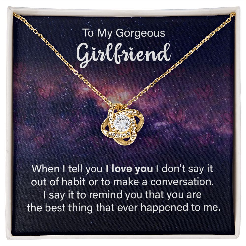 To My Girlfriend, The Best Thing Love Knot Necklace | To Girlfriend