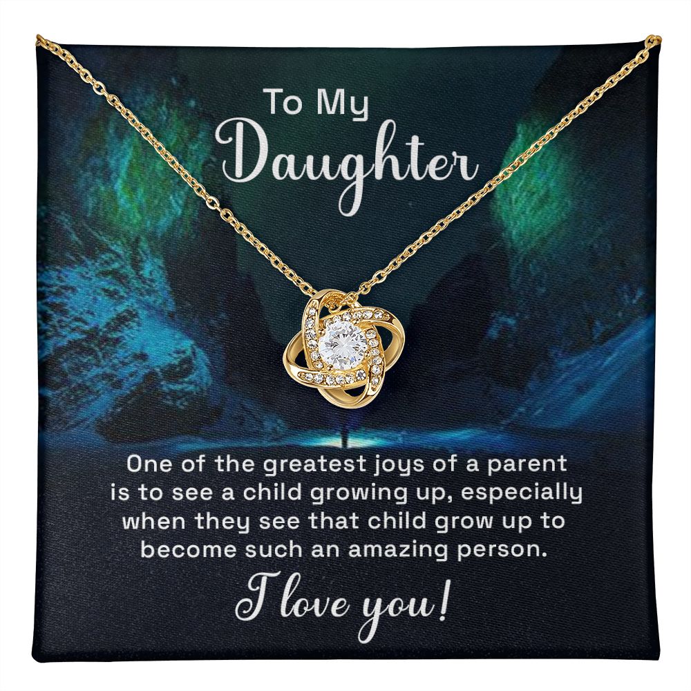 To My Daughter, An Amazing Person Love Knot Necklace | To Daughter