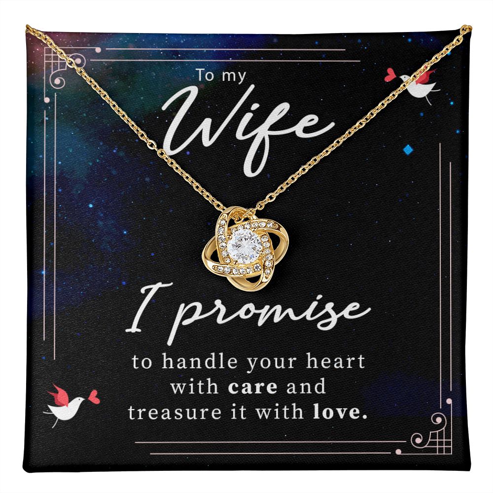To Wife, I Promise Love Knot Necklace | To Wife