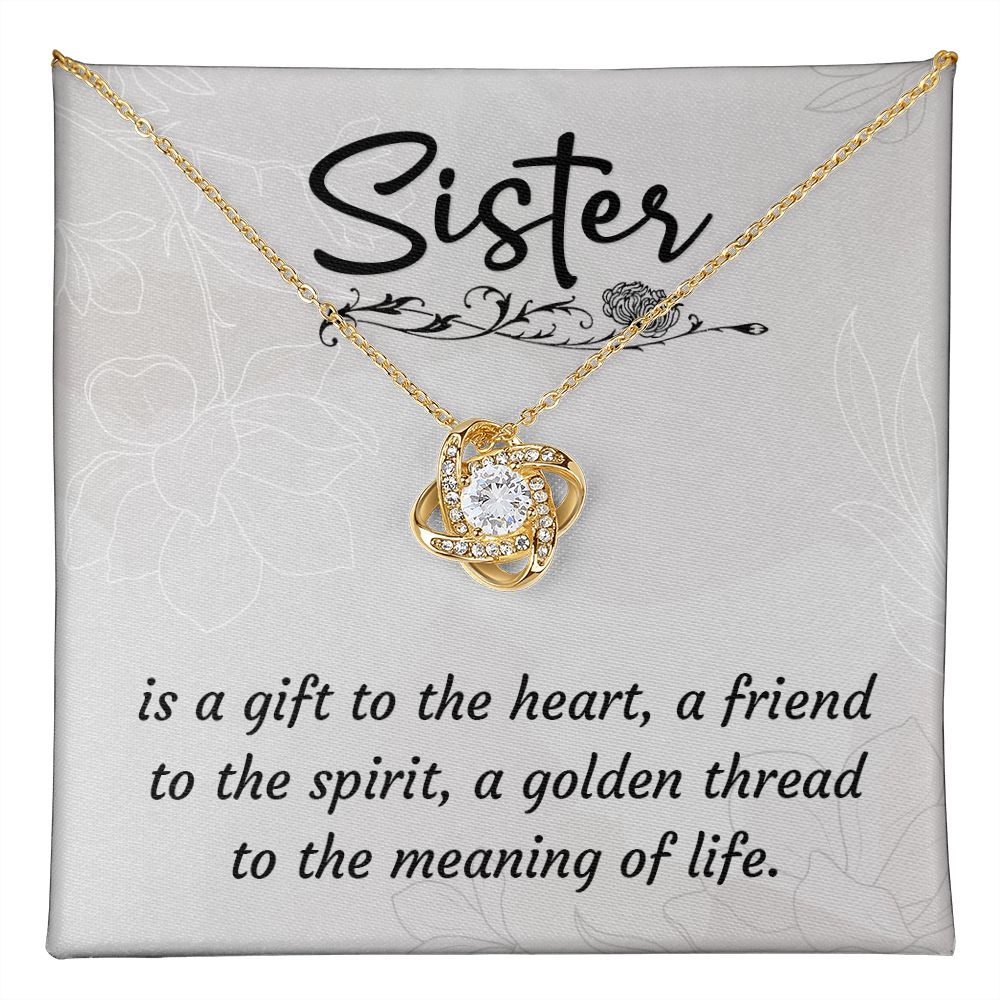 A Sister is a Gift Love Knot Necklace | To Sister
