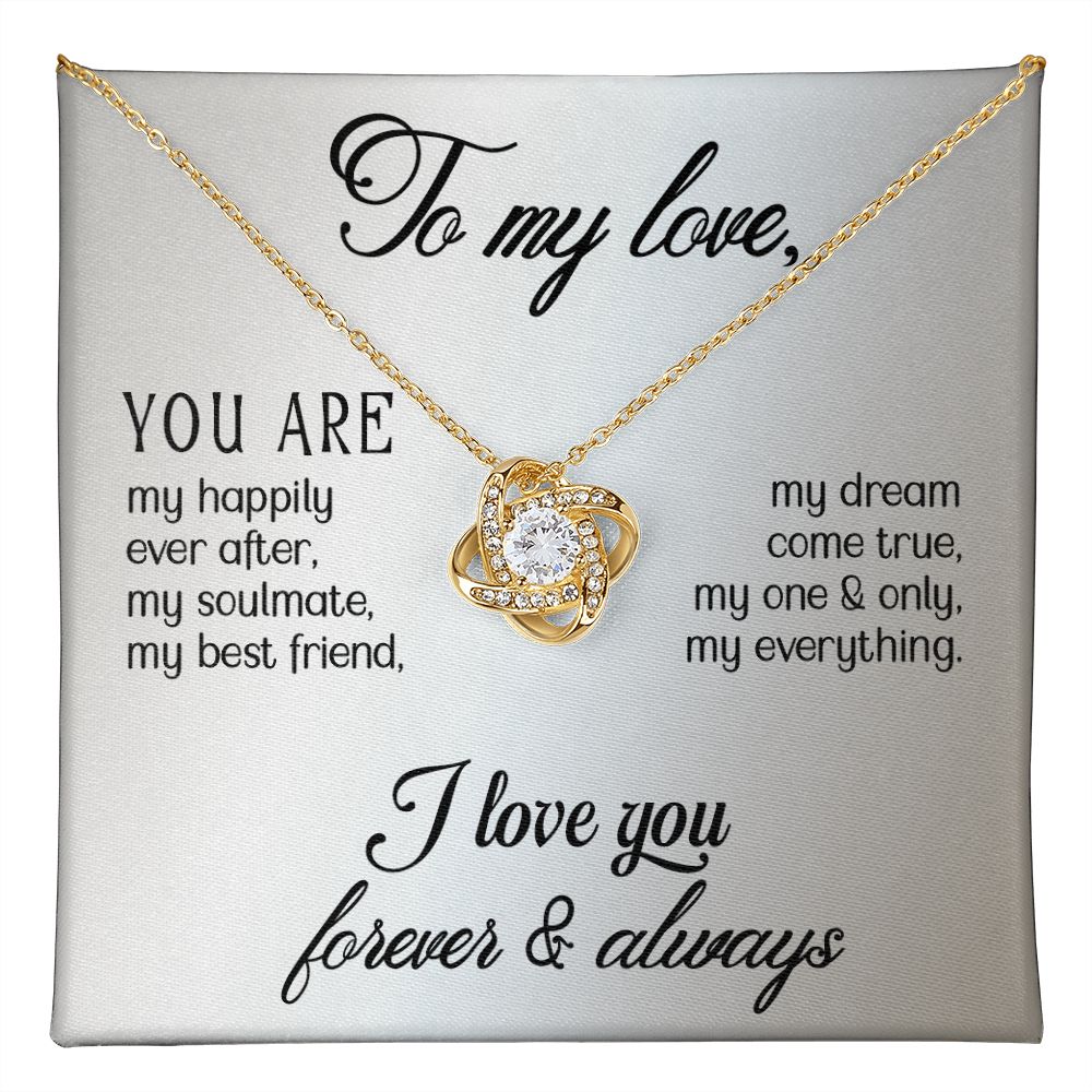 To My Love, My One & Only Love Knot Necklace | To Wife | To Girlfriend