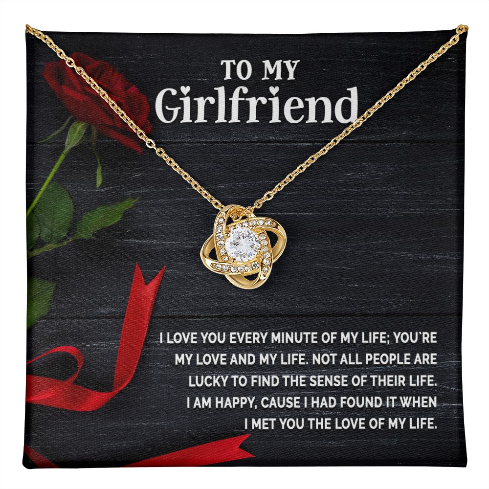 To My Girlfriend, I Am Happy Love Knot Necklace | To Girlfriend