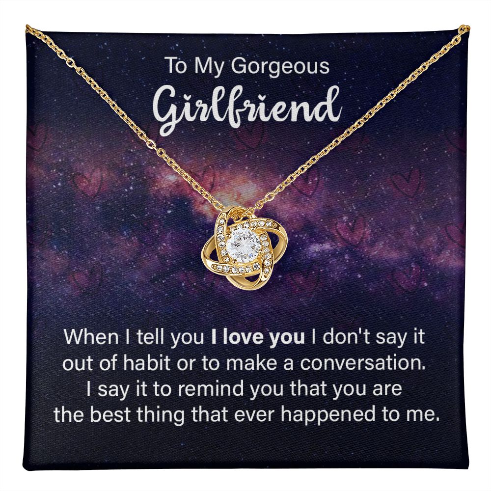 To My Girlfriend, The Best Thing Love Knot Necklace | To Girlfriend