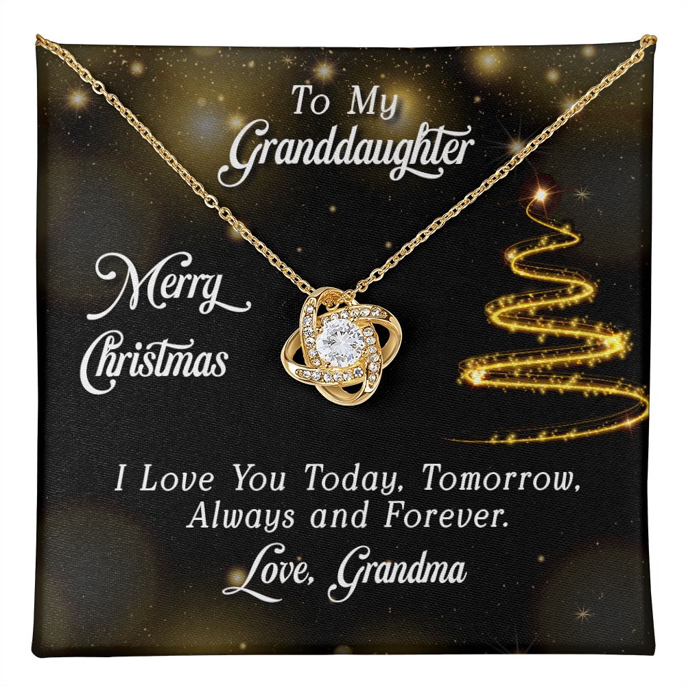 Merry Christmas Granddaughter Love Knot Necklace | From Grandma