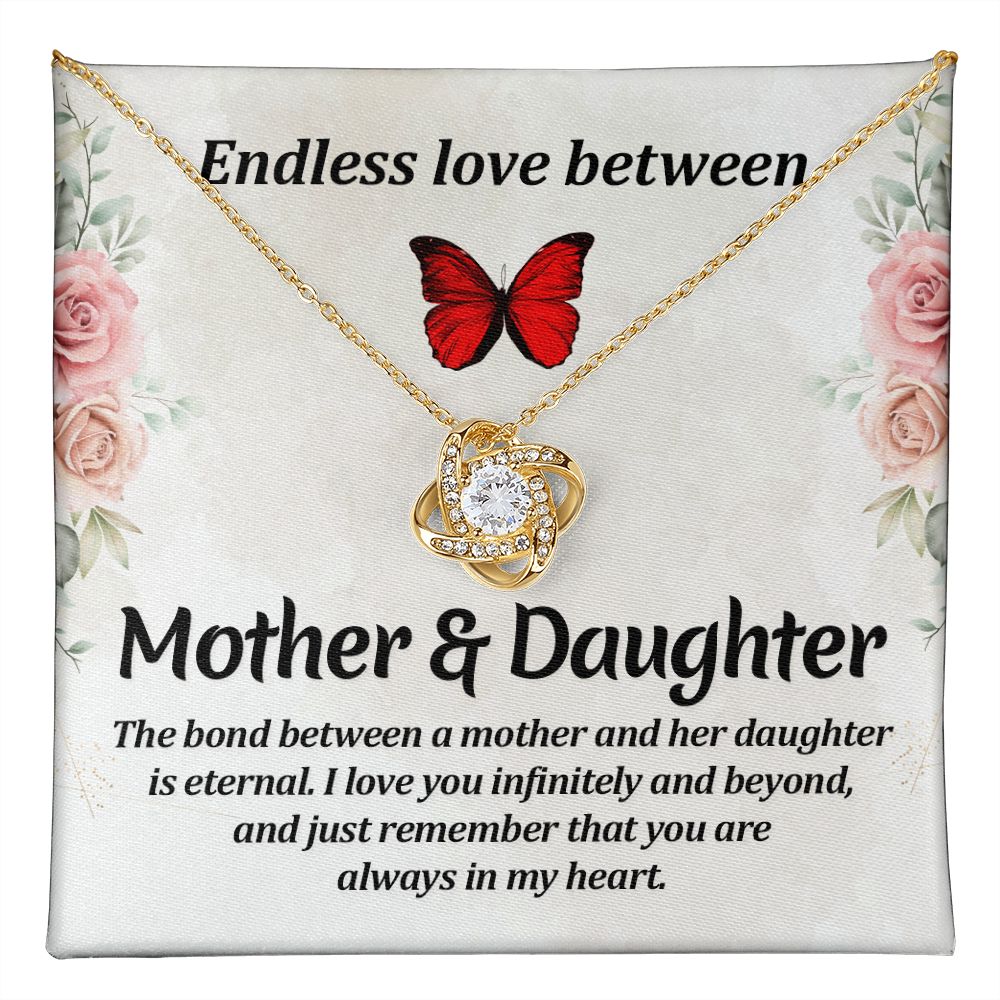 Endless Love Between Mother & Daughter Love Knot Necklace | To Daughter
