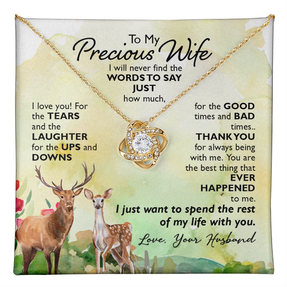 To My Wife, Never Find The Words To Say Love Knot Necklace | To Wife