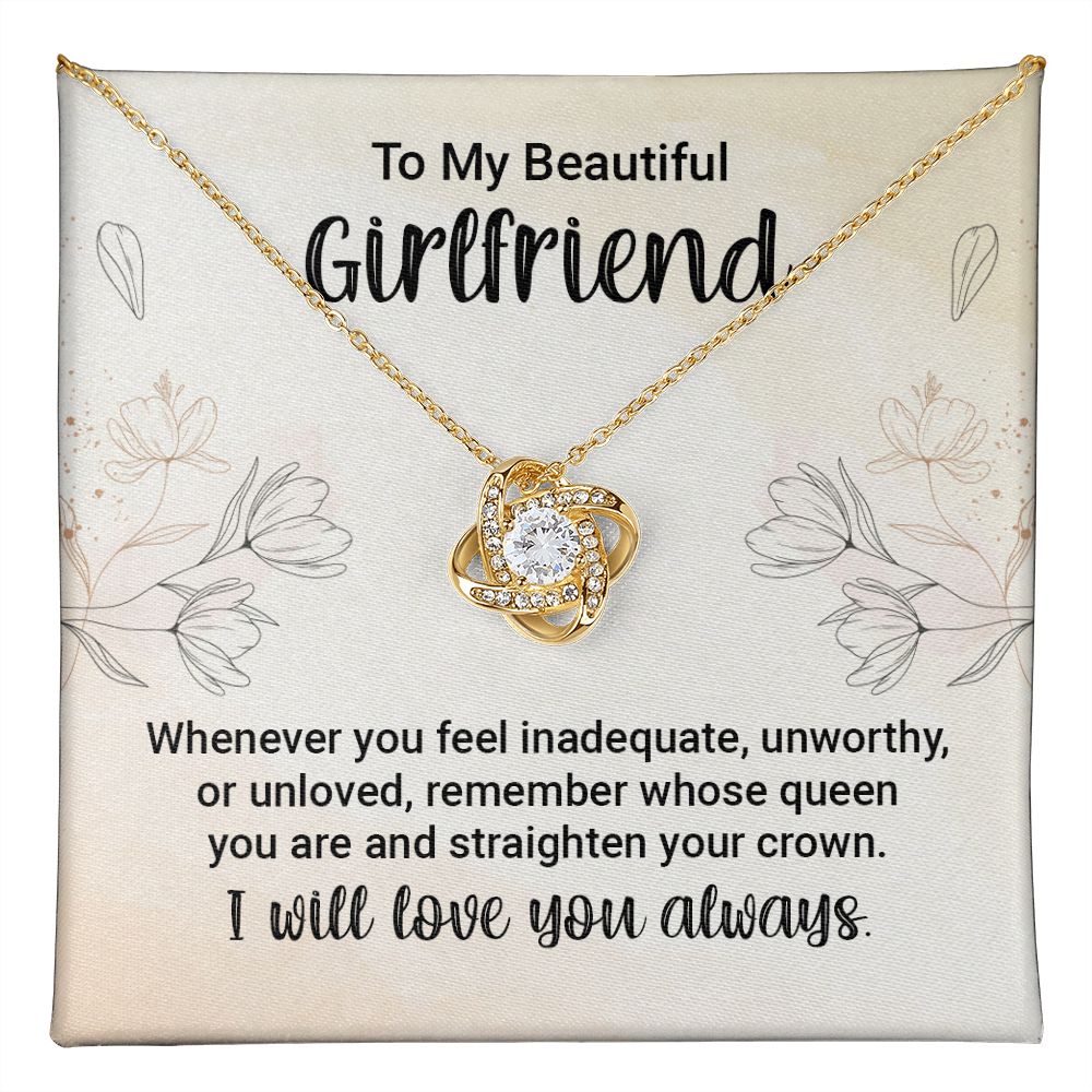 To My Girlfriend, Straighten Your Crown Love Knot Necklace | To Girlfriend