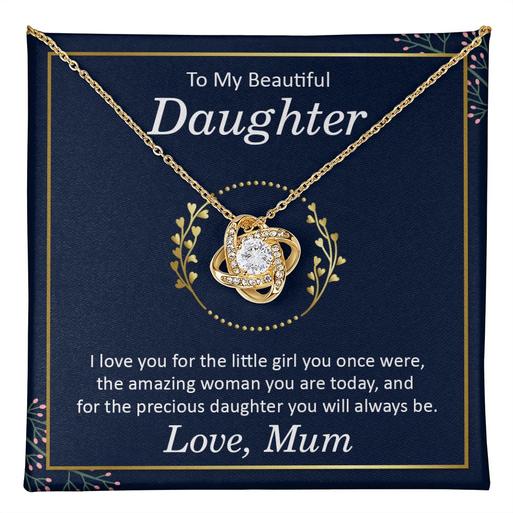 To my beautiful daughter - i love you Love Knot Necklace