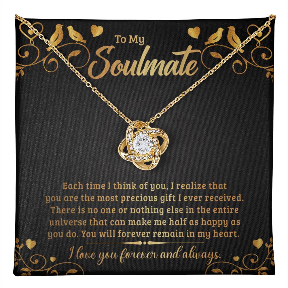 To My Soulmate, The Most Precious Gift Love Knot Necklace | To Wife | To Girlfriend