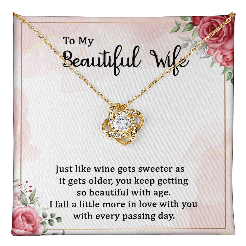 To My Wife, Just Like Wine Love Knot Necklace | To Wife