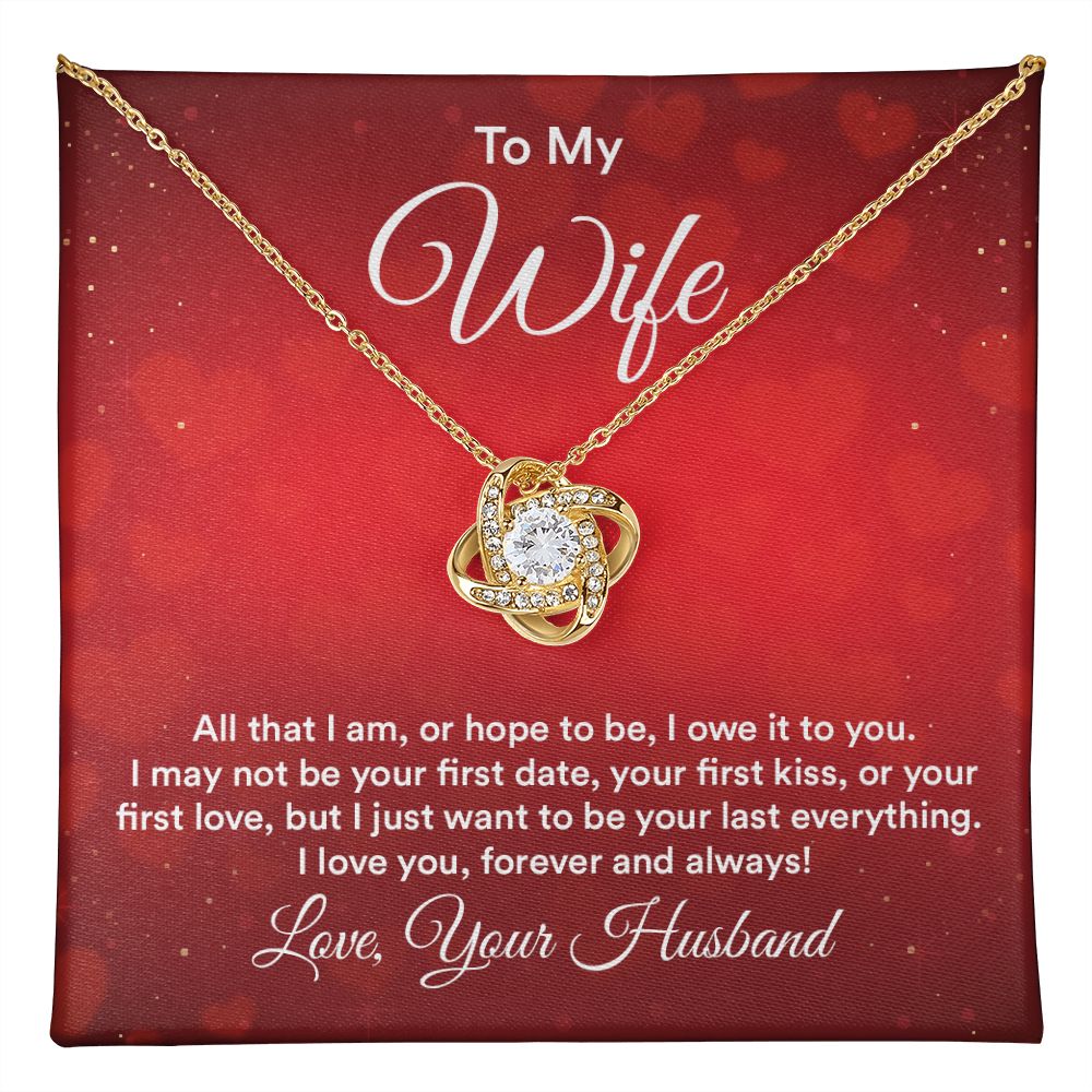 To My Wife, My Last Everything Love Knot Necklace | To Wife