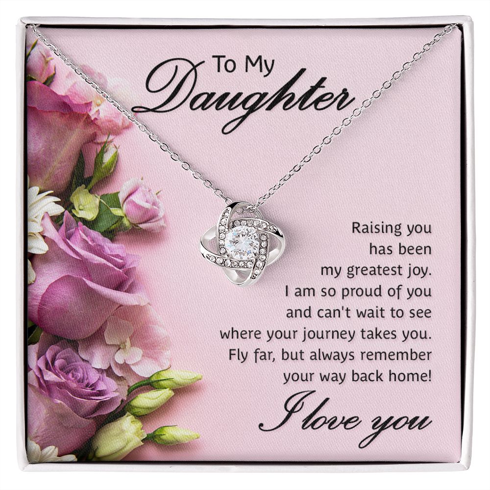 To My Daughter, Raising You Love Knot Necklace | To Daughter