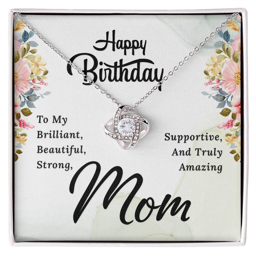 Happy Birthday to My Truly Amazing Mom Love Knot Necklace | To Mom