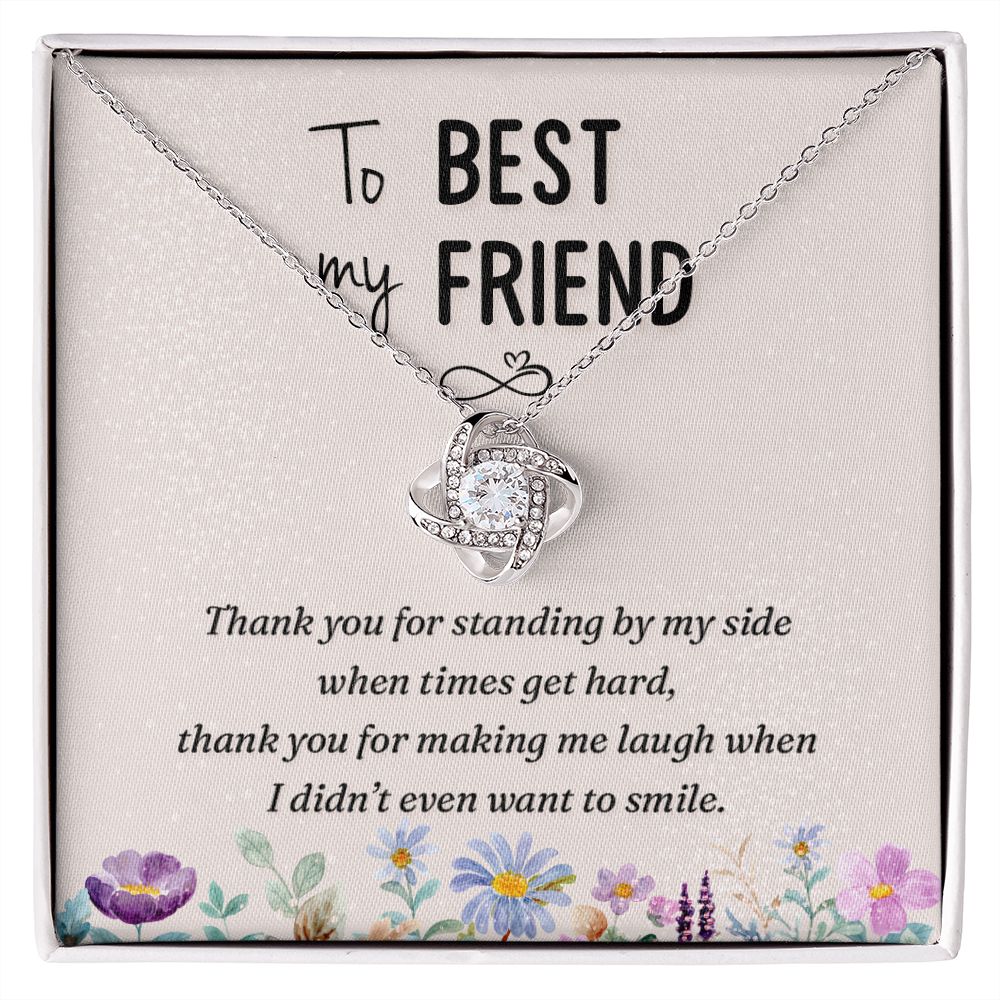 To My Best Friend, By My Side Love Knot Necklace | To Best Friend
