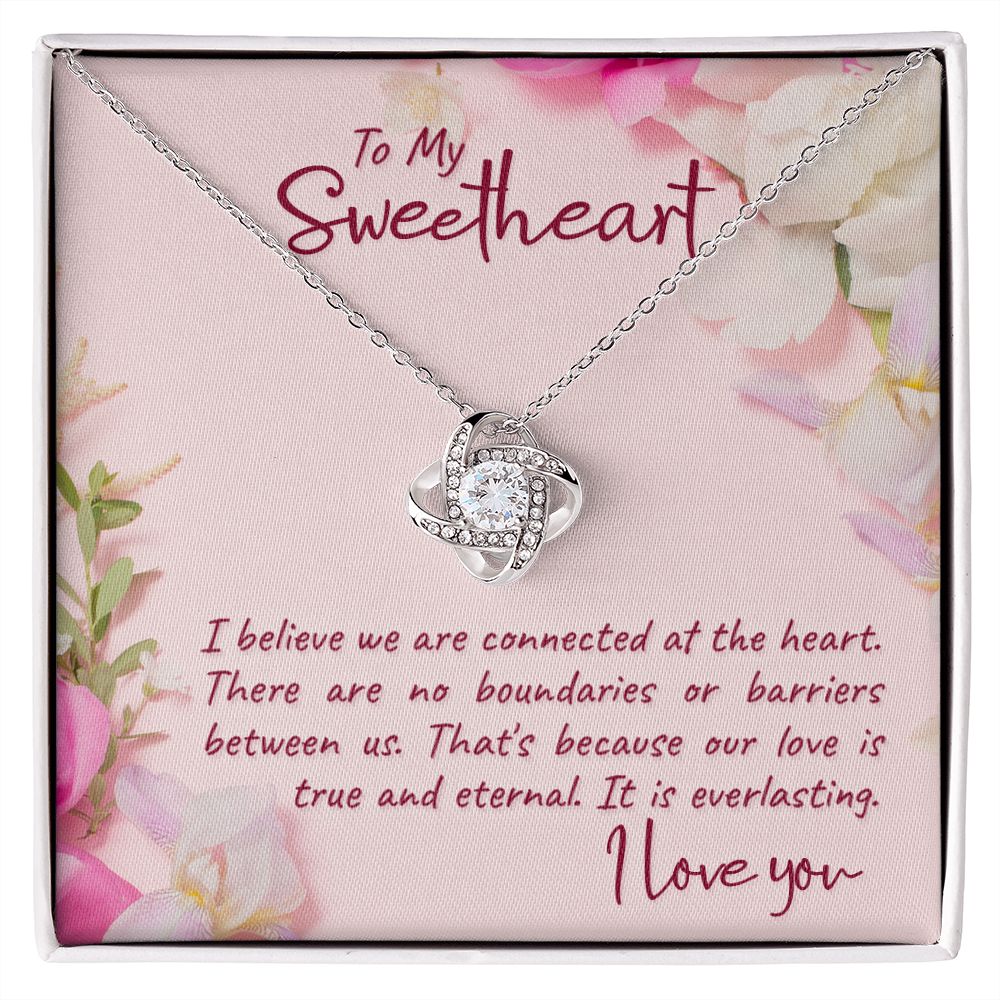 MY Sweetheart, We're Connected Love Knot Necklace | To Wife | To Girlfriend