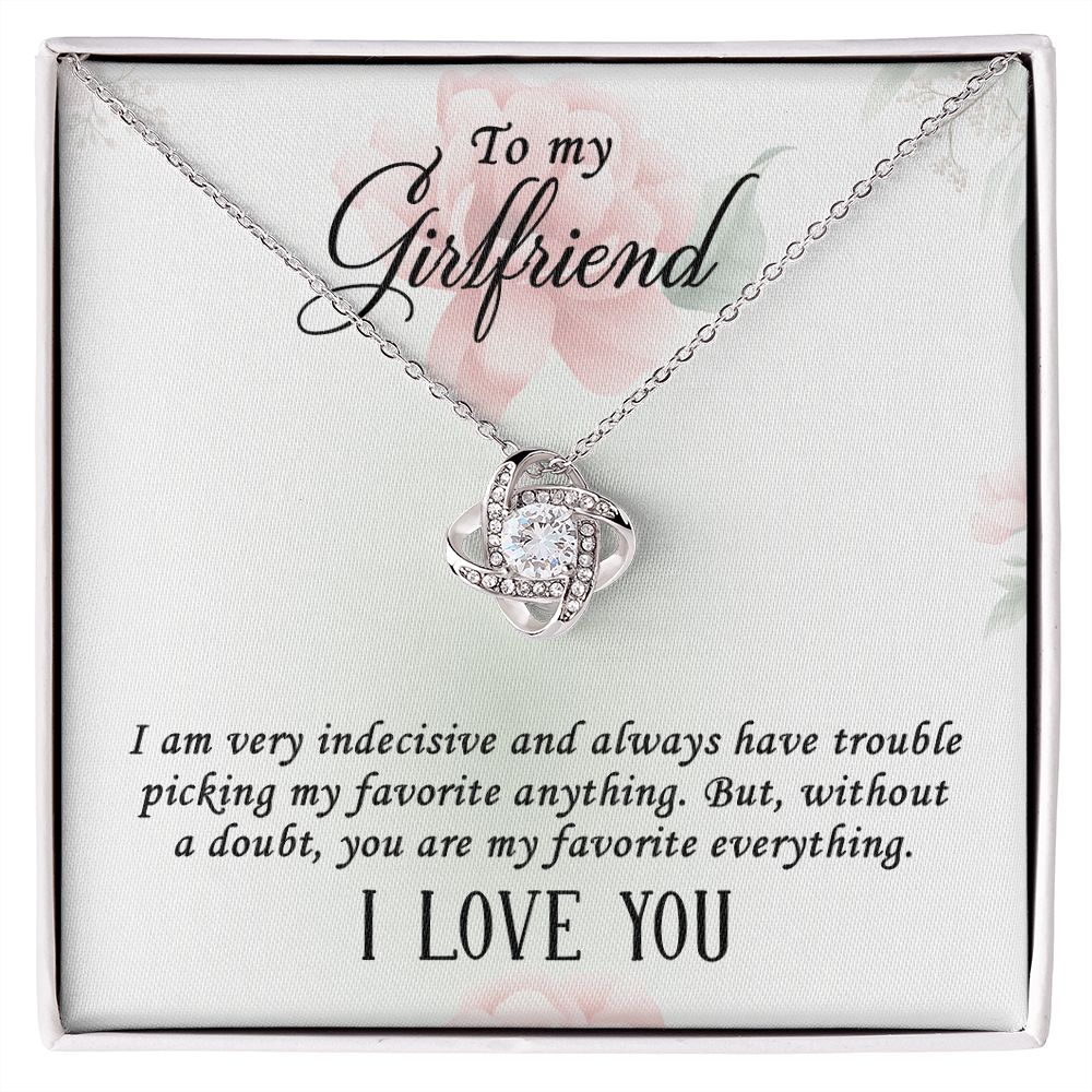 To My Girlfriend, My Favorite Everything Love Knot Necklace | To Girlfriend