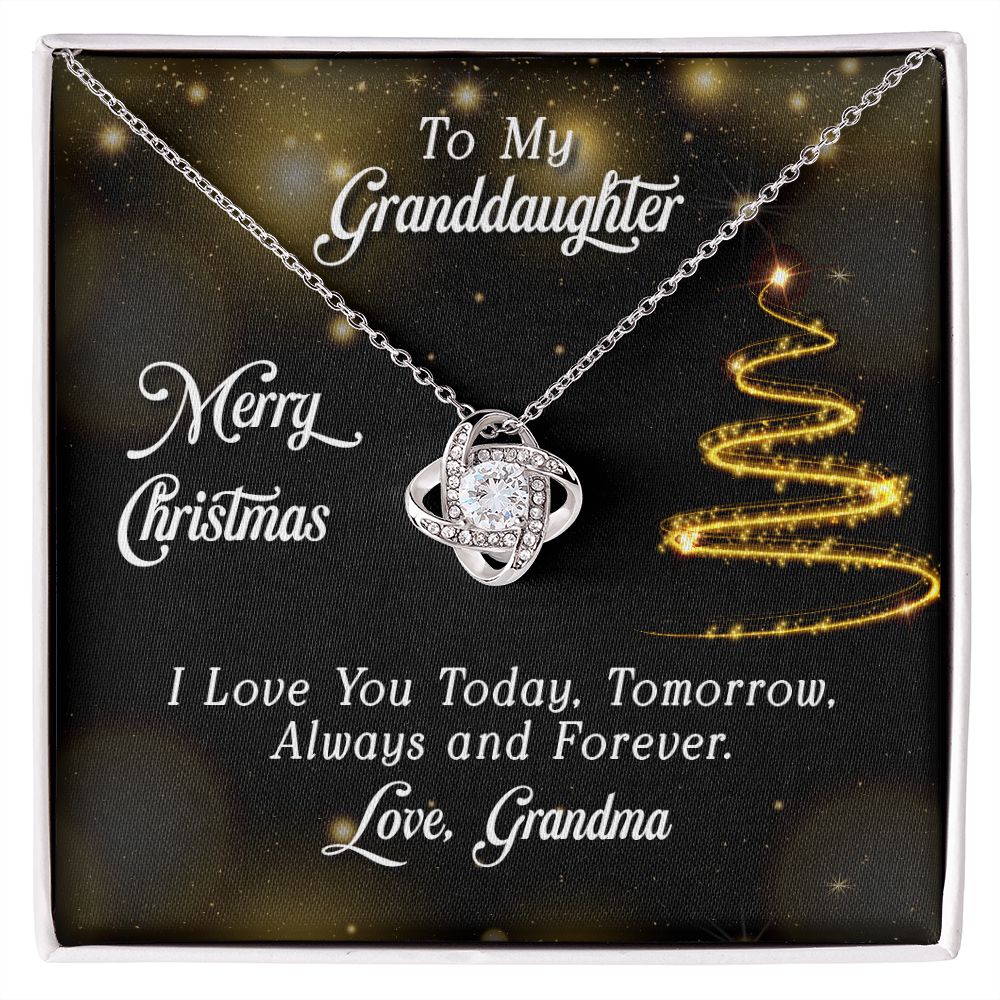 Merry Christmas Granddaughter Love Knot Necklace | From Grandma