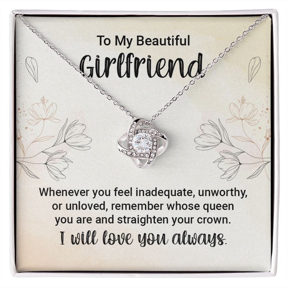 To My Girlfriend, Straighten Your Crown Love Knot Necklace | To Girlfriend